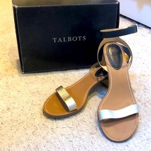 Talbots two tone buckle sandals